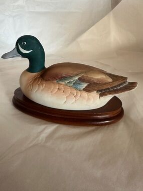 Vtg Blue Winged Teal Handpainted figurine by Andrea Sadek